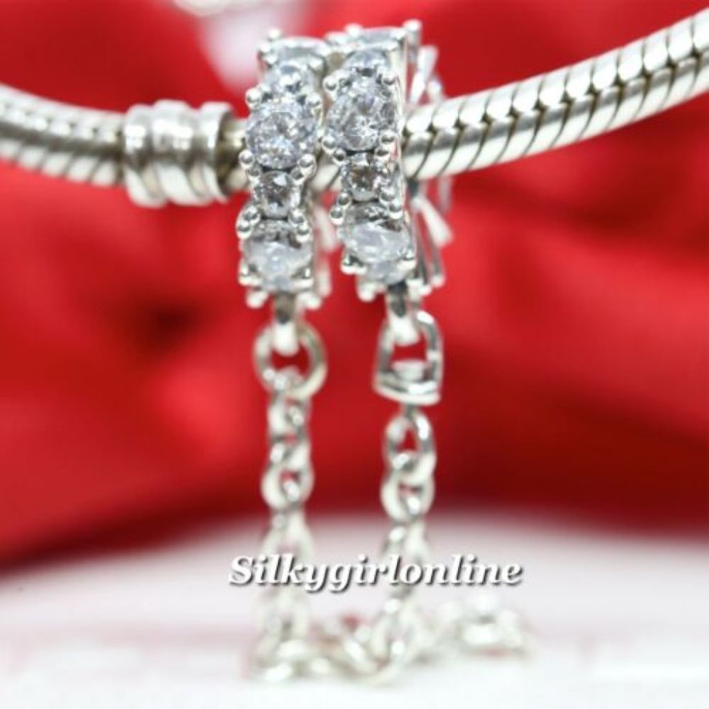 PANDORA Clear Sparkle Safety Chain Charm 798488C01